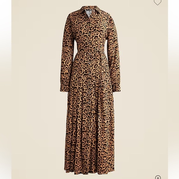 J crew Drapey pleated shirtdress in leopard print - Picture 5 of 6